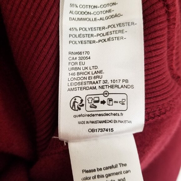 Urban Outfitters BDG Kimchi Blue Jasmine Oversized Bow Sweatshirt Burgundy S $99 - Picture 10 of 16